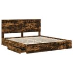 Casa si Gradina - Mobilier - Paturi si accesorii - Paturi - Pat cu storage Stejar fumuriu 180 x 200 cm Lemn compozit - Infinity.ro