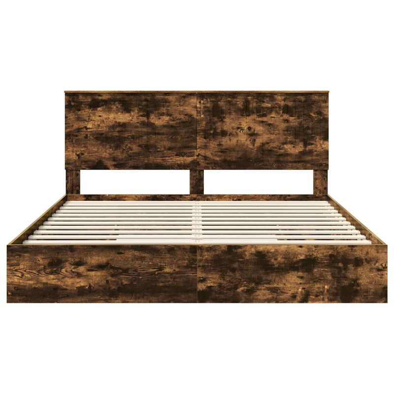 Casa si Gradina - Mobilier - Paturi si accesorii - Paturi - Pat cu storage Stejar fumuriu 180 x 200 cm Lemn compozit - Infinity.ro