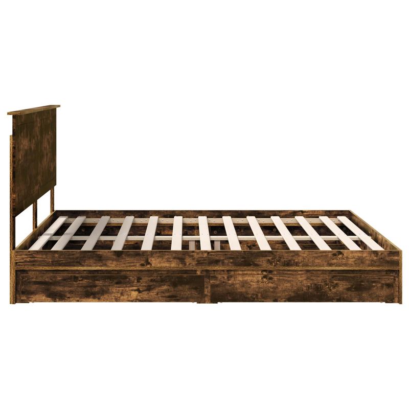 Casa si Gradina - Mobilier - Paturi si accesorii - Paturi - Pat cu storage Stejar fumuriu 180 x 200 cm Lemn compozit - Infinity.ro