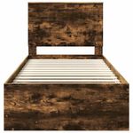 Casa si Gradina - Mobilier - Paturi si accesorii - Paturi - Cadru de pat Stejar fumuriu 90 x 190 cm Lemn de pin masiv - Infinity.ro
