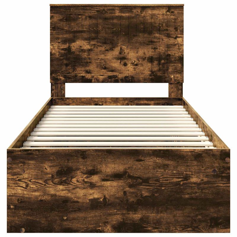 Casa si Gradina - Mobilier - Paturi si accesorii - Paturi - Cadru de pat Stejar fumuriu 90 x 190 cm Lemn de pin masiv - Infinity.ro