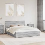Casa si Gradina - Mobilier - Paturi si accesorii - Paturi - Cadru de pat cu headboard Gri Sonoma 160 x 200 cm Lemn compozit - Infinity.ro