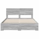 Casa si Gradina - Mobilier - Paturi si accesorii - Paturi - Cadru de pat cu headboard Gri Sonoma 160 x 200 cm Lemn compozit - Infinity.ro