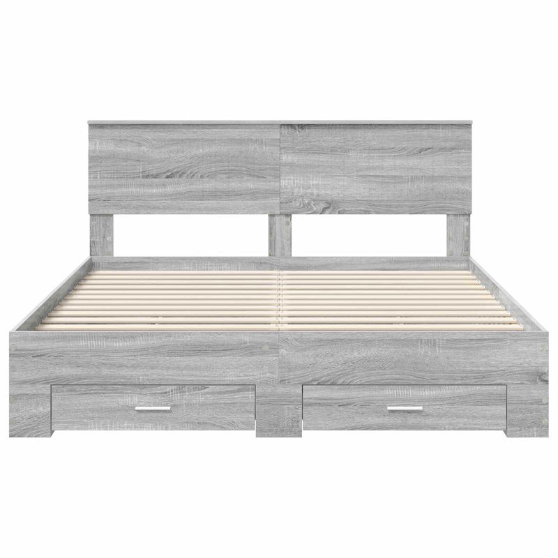 Casa si Gradina - Mobilier - Paturi si accesorii - Paturi - Cadru de pat cu headboard Gri Sonoma 160 x 200 cm Lemn compozit - Infinity.ro