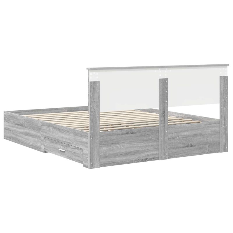 Casa si Gradina - Mobilier - Paturi si accesorii - Paturi - Cadru de pat cu headboard Gri Sonoma 160 x 200 cm Lemn compozit - Infinity.ro