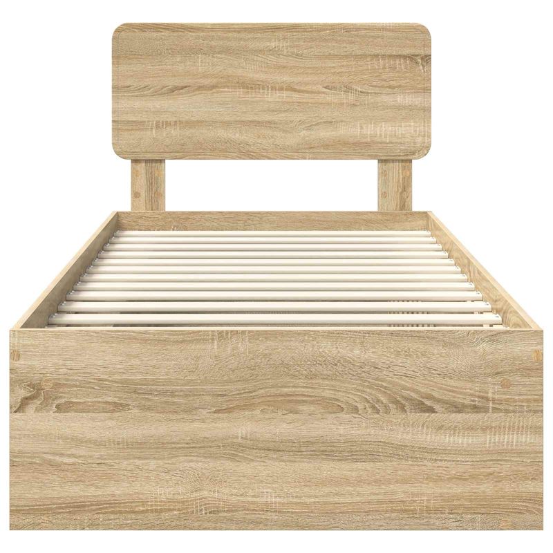 Casa si Gradina - Mobilier - Paturi si accesorii - Paturi - Cadru de pat cu headboard Sonoma 100 x 200 cm Lemn de pin masiv - Infinity.ro