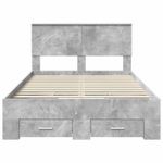 Casa si Gradina - Mobilier - Paturi si accesorii - Paturi - Cadru de pat cu sertar Gri din beton 120 x 190 cm Lemn compozit - Infinity.ro