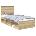 Casa si Gradina - Mobilier - Paturi si accesorii - Paturi - Cadru de pat cu headboard Sonoma 90 x 190 cm Lemn de pin masiv - Infinity.ro