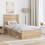 Casa si Gradina - Mobilier - Paturi si accesorii - Paturi - Cadru de pat cu headboard Sonoma 90 x 190 cm Lemn de pin masiv - Infinity.ro