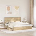 Casa si Gradina - Mobilier - Paturi si accesorii - Paturi - Pat cu storage Stejar Sonoma 180 x 200 cm Lemn compozit - Infinity.ro
