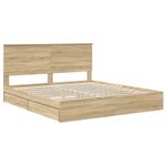 Casa si Gradina - Mobilier - Paturi si accesorii - Paturi - Pat cu storage Stejar Sonoma 180 x 200 cm Lemn compozit - Infinity.ro
