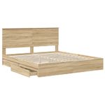 Casa si Gradina - Mobilier - Paturi si accesorii - Paturi - Pat cu storage Stejar Sonoma 180 x 200 cm Lemn compozit - Infinity.ro