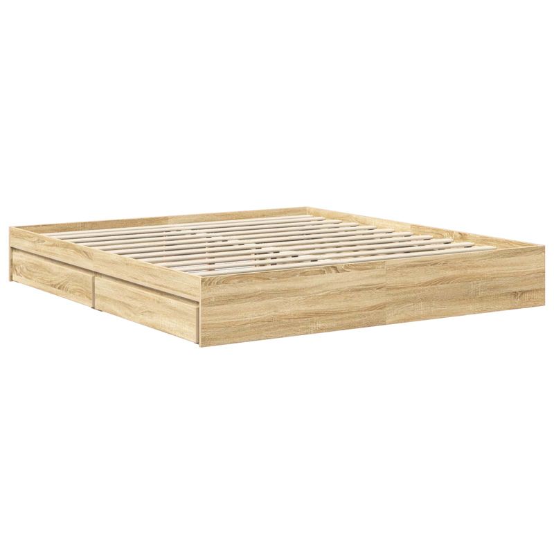 Casa si Gradina - Mobilier - Paturi si accesorii - Paturi - Pat cu storage Stejar Sonoma 180 x 200 cm Lemn compozit - Infinity.ro