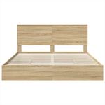 Casa si Gradina - Mobilier - Paturi si accesorii - Paturi - Pat cu storage Stejar Sonoma 180 x 200 cm Lemn compozit - Infinity.ro