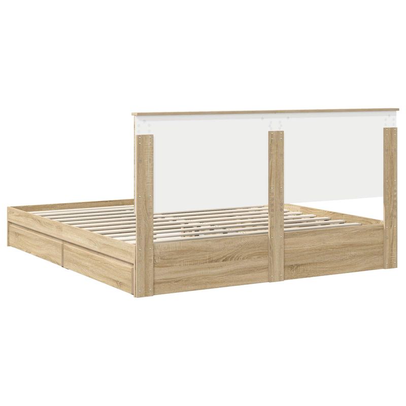 Casa si Gradina - Mobilier - Paturi si accesorii - Paturi - Pat cu storage Stejar Sonoma 180 x 200 cm Lemn compozit - Infinity.ro