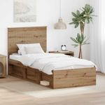Casa si Gradina - Mobilier - Paturi si accesorii - Paturi - Cadru de pat Stejar artizanal 90 x 200 cm Lemn de pin masiv - Infinity.ro