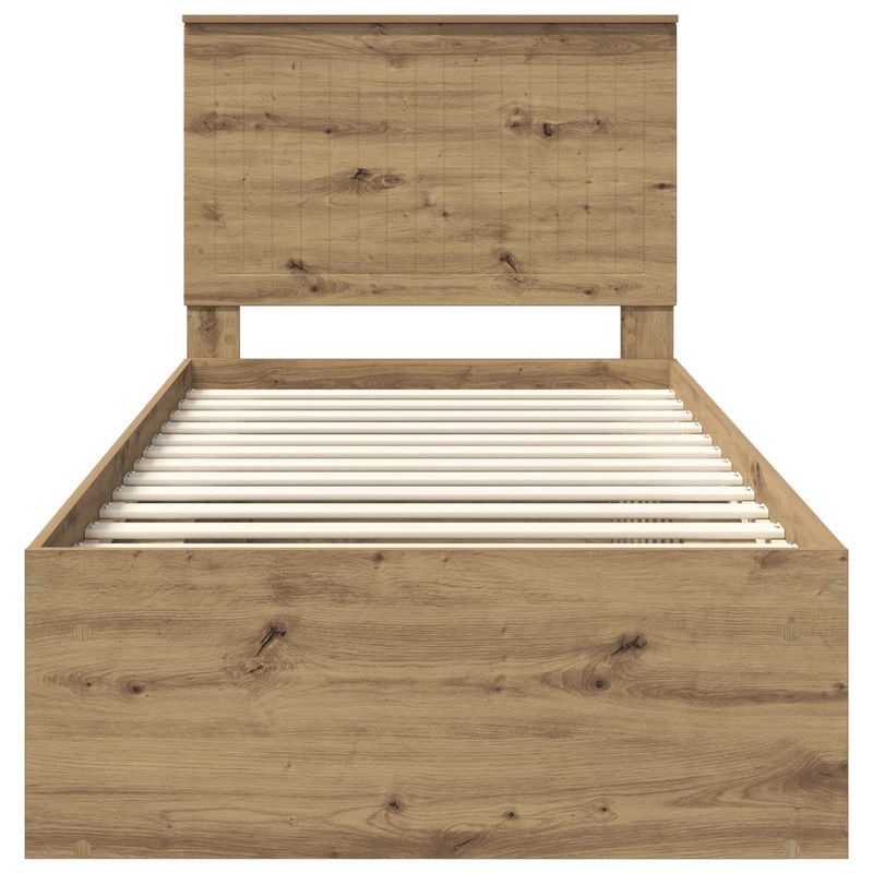 Casa si Gradina - Mobilier - Paturi si accesorii - Paturi - Cadru de pat Stejar artizanal 90 x 200 cm Lemn de pin masiv - Infinity.ro