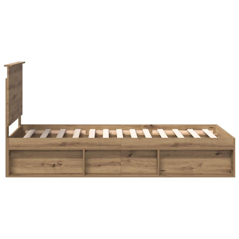 Casa si Gradina - Mobilier - Paturi si accesorii - Paturi - Cadru de pat Stejar artizanal 90 x 200 cm Lemn de pin masiv - Infinity.ro
