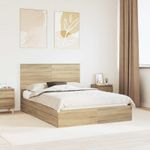 Casa si Gradina - Mobilier - Paturi si accesorii - Paturi - Pat cu storage Stejar Sonoma 135 x 190 cm Lemn compozit - Infinity.ro