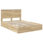 Casa si Gradina - Mobilier - Paturi si accesorii - Paturi - Pat cu storage Stejar Sonoma 135 x 190 cm Lemn compozit - Infinity.ro