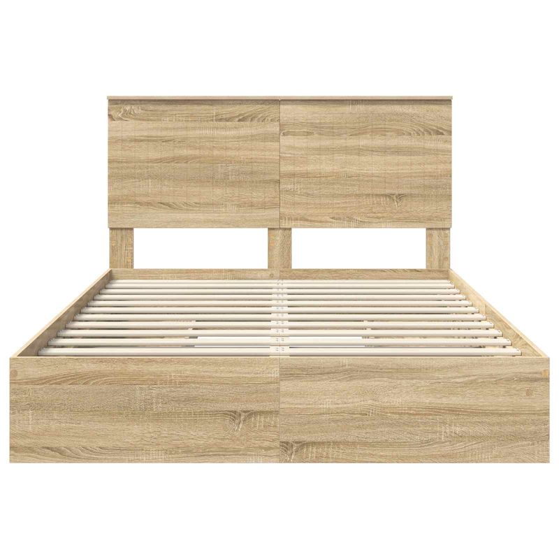 Casa si Gradina - Mobilier - Paturi si accesorii - Paturi - Pat cu storage Stejar Sonoma 135 x 190 cm Lemn compozit - Infinity.ro