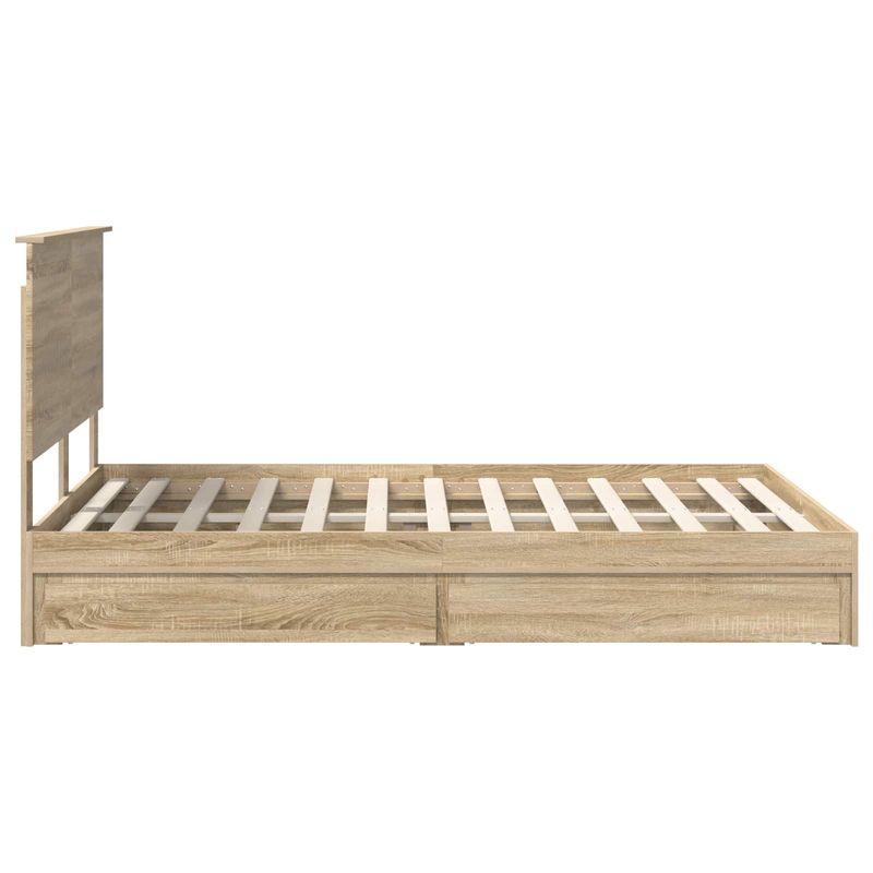 Casa si Gradina - Mobilier - Paturi si accesorii - Paturi - Pat cu storage Stejar Sonoma 135 x 190 cm Lemn compozit - Infinity.ro