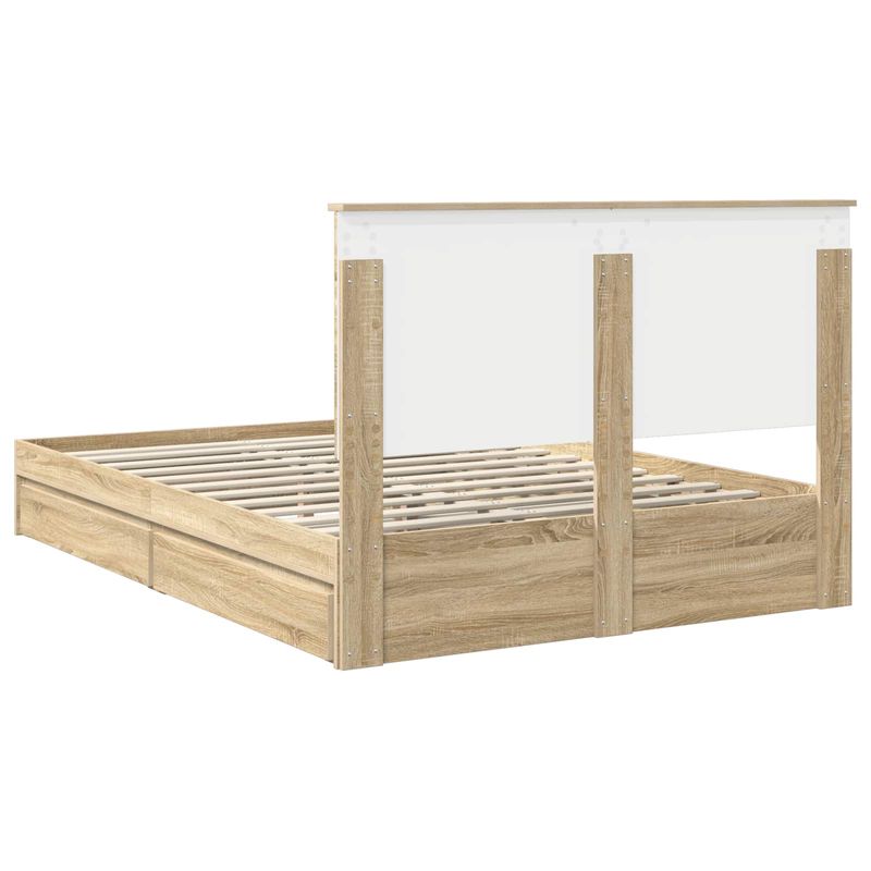 Casa si Gradina - Mobilier - Paturi si accesorii - Paturi - Pat cu storage Stejar Sonoma 135 x 190 cm Lemn compozit - Infinity.ro