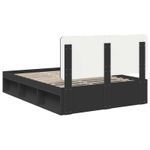 Casa si Gradina - Mobilier - Paturi si accesorii - Paturi - Cadru de pat cu headboard Negru 150 x 200 cm Lemn de pin masiv - Infinity.ro