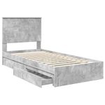 Casa si Gradina - Mobilier - Paturi si accesorii - Paturi - Pat cu storage Gri din beton 90 x 190 cm Lemn compozit - Infinity.ro