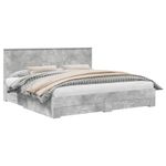 Casa si Gradina - Mobilier - Paturi si accesorii - Paturi - Cadru de pat cu sertar Gri din beton 200 x 200 cm Lemn compozit - Infinity.ro