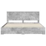 Casa si Gradina - Mobilier - Paturi si accesorii - Paturi - Cadru de pat cu sertar Gri din beton 200 x 200 cm Lemn compozit - Infinity.ro