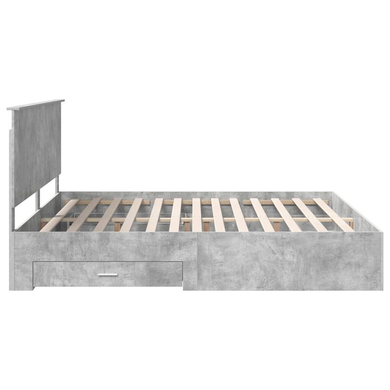 Casa si Gradina - Mobilier - Paturi si accesorii - Paturi - Cadru de pat cu sertar Gri din beton 200 x 200 cm Lemn compozit - Infinity.ro
