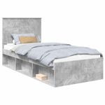 Casa si Gradina - Mobilier - Paturi si accesorii - Paturi - Cadru de pat Gri Concret 90 x 190 cm Lemn de pin masiv - Infinity.ro