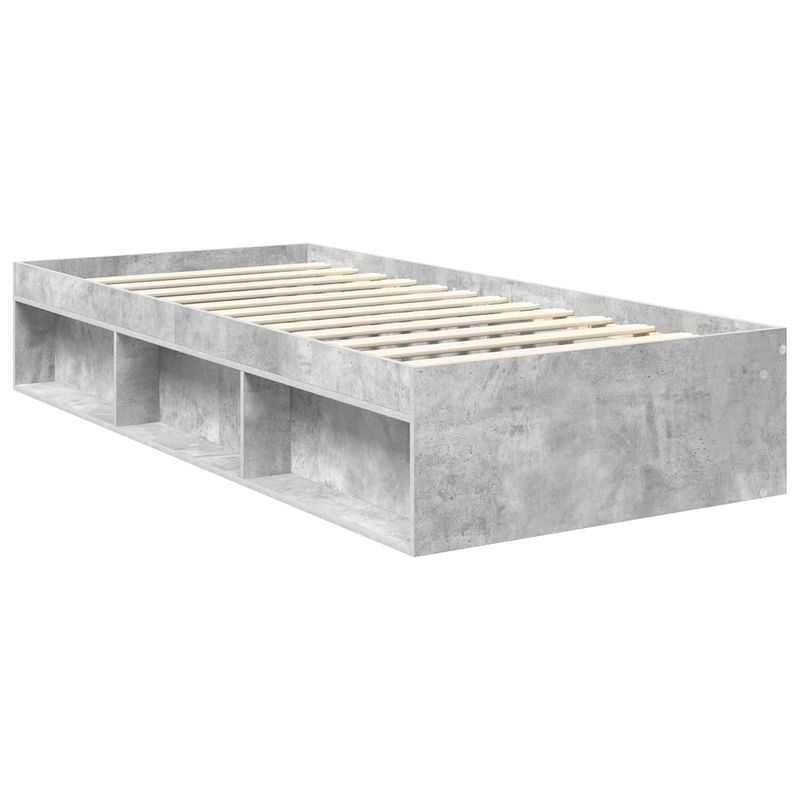 Casa si Gradina - Mobilier - Paturi si accesorii - Paturi - Cadru de pat Gri Concret 90 x 190 cm Lemn de pin masiv - Infinity.ro