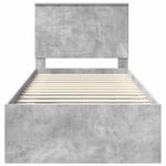 Casa si Gradina - Mobilier - Paturi si accesorii - Paturi - Cadru de pat Gri Concret 90 x 190 cm Lemn de pin masiv - Infinity.ro