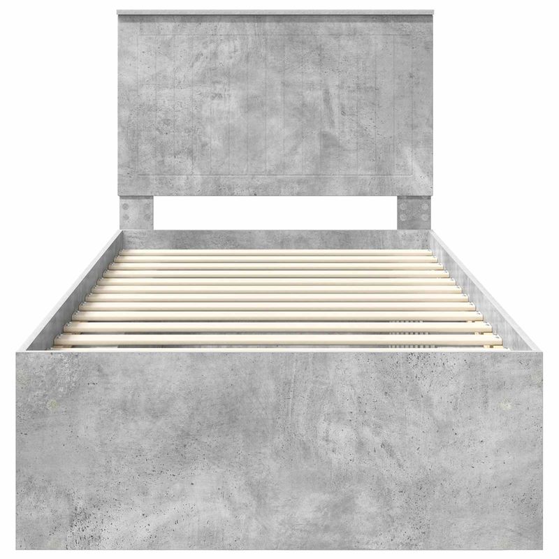 Casa si Gradina - Mobilier - Paturi si accesorii - Paturi - Cadru de pat Gri Concret 90 x 190 cm Lemn de pin masiv - Infinity.ro
