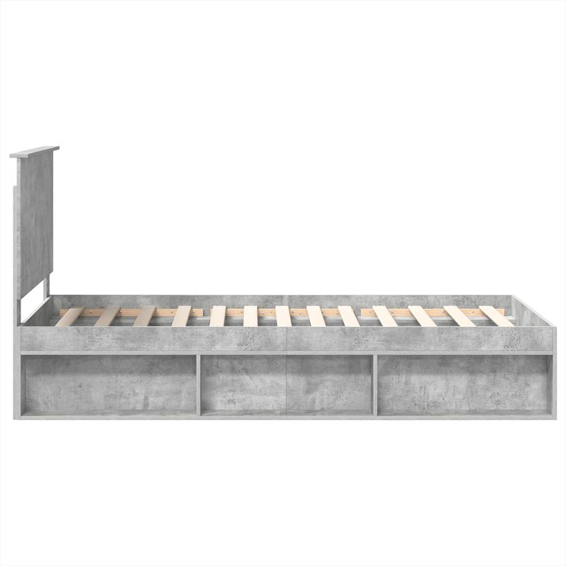 Casa si Gradina - Mobilier - Paturi si accesorii - Paturi - Cadru de pat Gri Concret 90 x 190 cm Lemn de pin masiv - Infinity.ro