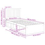 Casa si Gradina - Mobilier - Paturi si accesorii - Paturi - Cadru de pat Gri Concret 90 x 190 cm Lemn de pin masiv - Infinity.ro