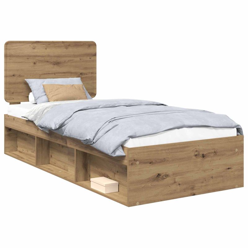 Casa si Gradina - Mobilier - Paturi si accesorii - Paturi - Cadru de pat Stejar artizanal 90 x 190 cm Lemn de pin masiv - Infinity.ro