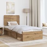 Casa si Gradina - Mobilier - Paturi si accesorii - Paturi - Cadru de pat Stejar artizanal 90 x 190 cm Lemn de pin masiv - Infinity.ro