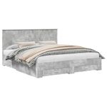 Casa si Gradina - Mobilier - Paturi si accesorii - Paturi - Cadru de pat cu sertar Gri din beton 180 x 200 cm Lemn compozit - Infinity.ro