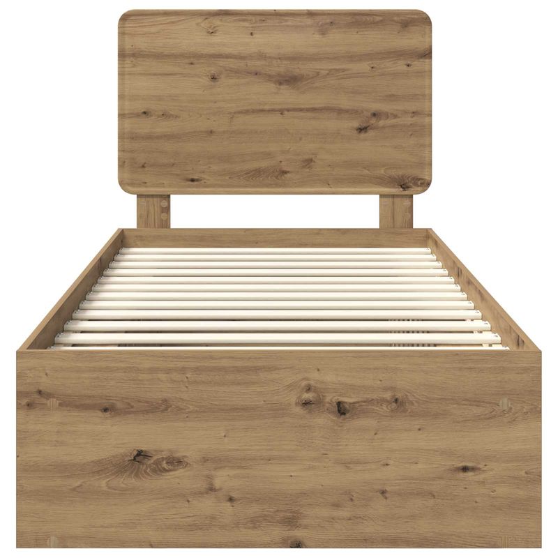Casa si Gradina - Mobilier - Paturi si accesorii - Paturi - Cadru de pat Stejar artizanal 90 x 190 cm Lemn de pin masiv - Infinity.ro