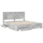 Casa si Gradina - Mobilier - Paturi si accesorii - Paturi - Cadru de pat cu sertar Gri din beton 180 x 200 cm Lemn compozit - Infinity.ro