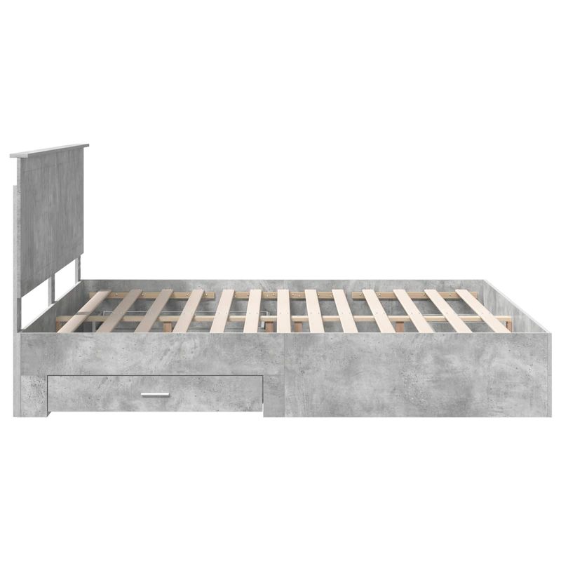 Casa si Gradina - Mobilier - Paturi si accesorii - Paturi - Cadru de pat cu sertar Gri din beton 180 x 200 cm Lemn compozit - Infinity.ro