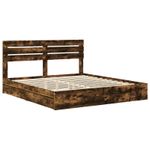 Casa si Gradina - Mobilier - Paturi si accesorii - Paturi - Pat cu storage Stejar fumuriu 180 x 200 cm Lemn compozit - Infinity.ro