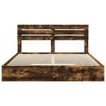 Casa si Gradina - Mobilier - Paturi si accesorii - Paturi - Pat cu storage Stejar fumuriu 180 x 200 cm Lemn compozit - Infinity.ro