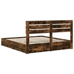 Casa si Gradina - Mobilier - Paturi si accesorii - Paturi - Pat cu storage Stejar fumuriu 180 x 200 cm Lemn compozit - Infinity.ro