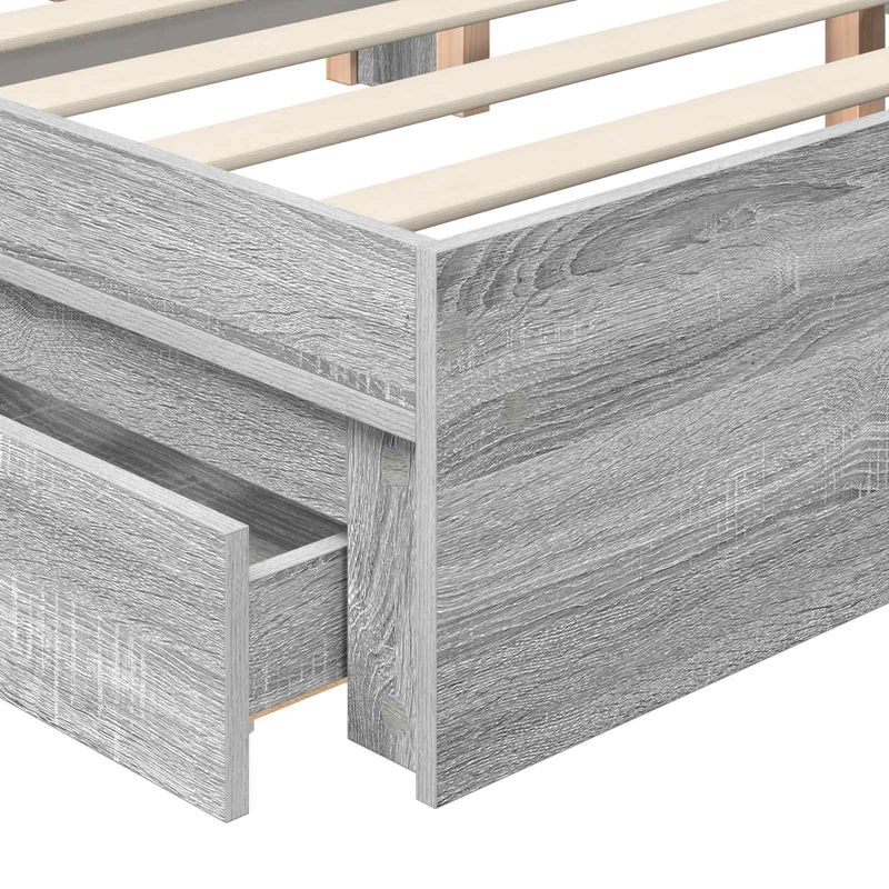 Casa si Gradina - Mobilier - Paturi si accesorii - Paturi - Pat cu storage Stejar fumuriu 180 x 200 cm Lemn compozit - Infinity.ro