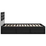 Casa si Gradina - Mobilier - Paturi si accesorii - Paturi - Cadru de pat cu headboard Negru 135 x 190 cm Lemn de pin masiv - Infinity.ro