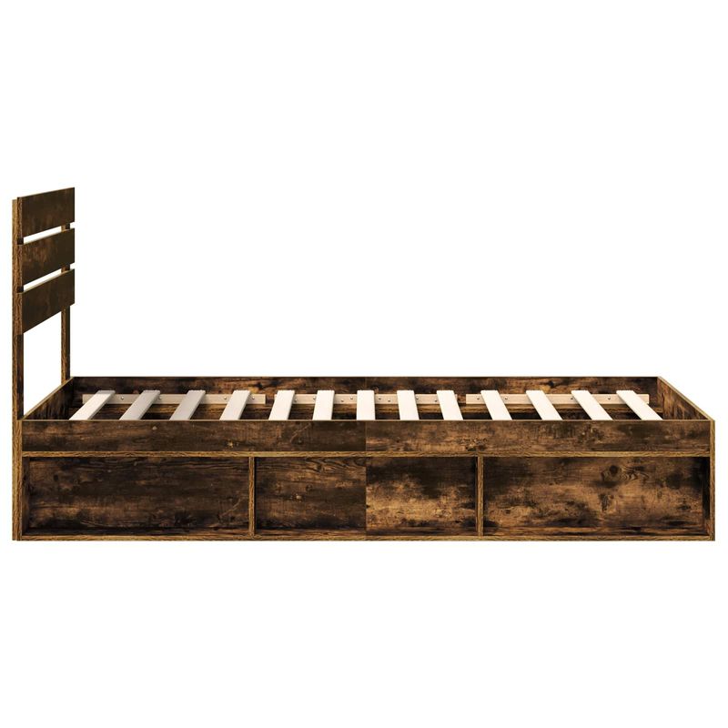 Casa si Gradina - Mobilier - Paturi si accesorii - Paturi - Cadru de pat Stejar fumuriu 75 x 190 cm Lemn de pin masiv - Infinity.ro